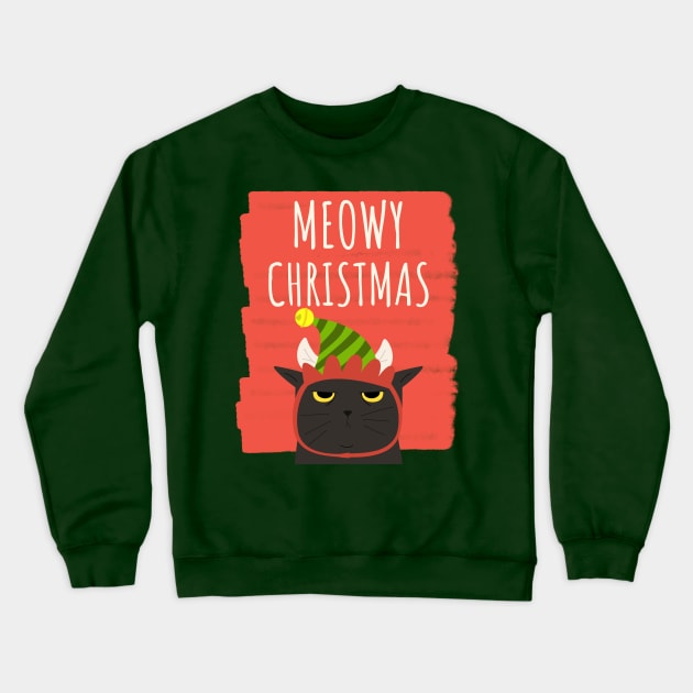 Funny Cat Merry Christmas Holiday Crewneck Sweatshirt by XOZ